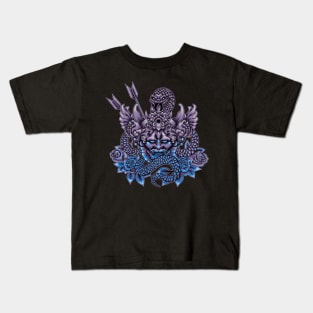 Hannya Mask with snake and floral ornament Kids T-Shirt